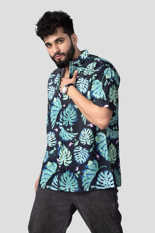 Half Sleeve Blue Printed Shirt – Gen-Z Style Meets Comfort