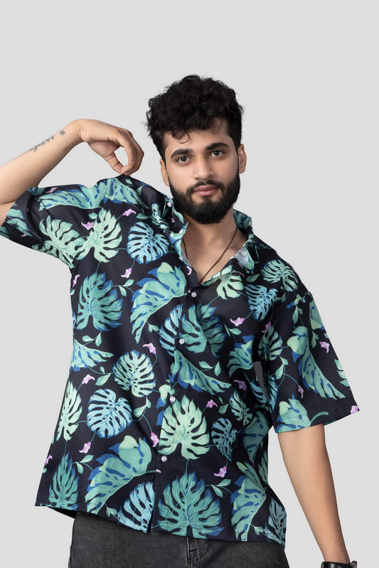 Half Sleeve Blue Printed Shirt – Gen-Z Style Meets Comfort