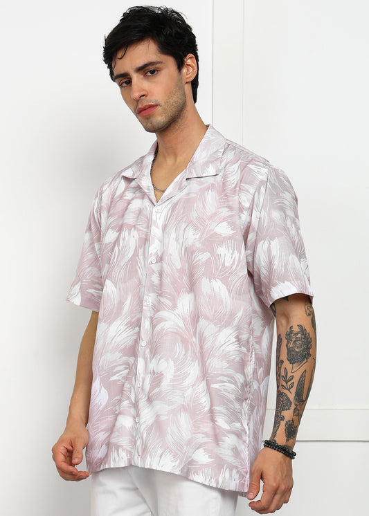 Cream Printed Cuban Collar Shirt – Cool, Classy & Comfortable