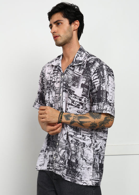 Roman Printed Cuban Collar Shirt – Smart, Stylish & Breezy Fit