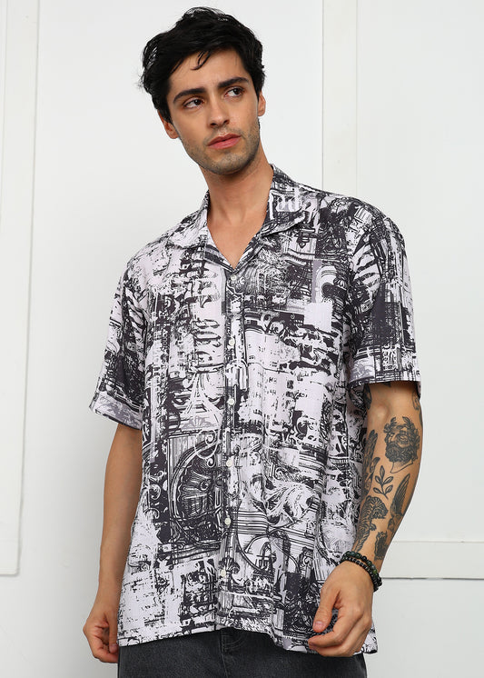 Roman Printed Cuban Collar Shirt – Smart, Stylish & Breezy Fit