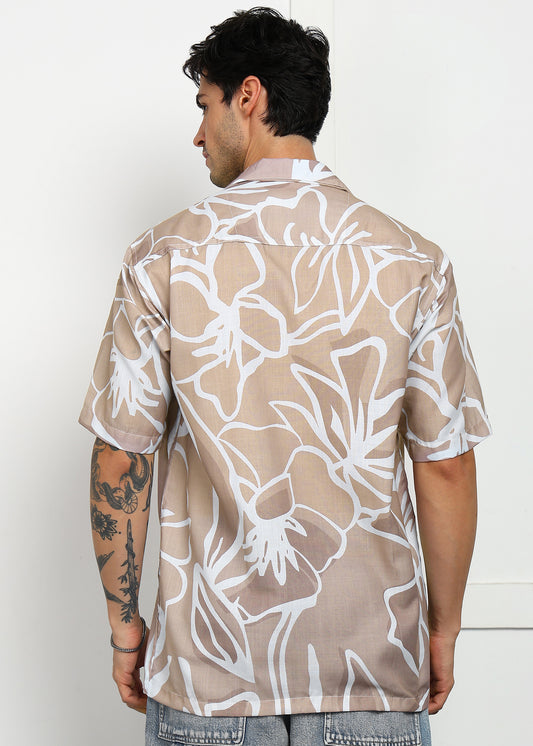 Light Brown Cuban Collar Shirt – Casual Comfort Meets Style