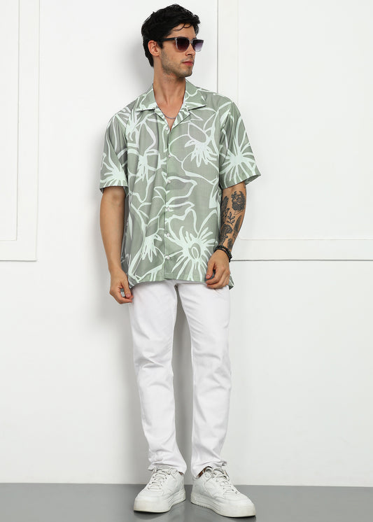 Dark Green Cuban Collar Shirt – Effortless Cool & Comfort