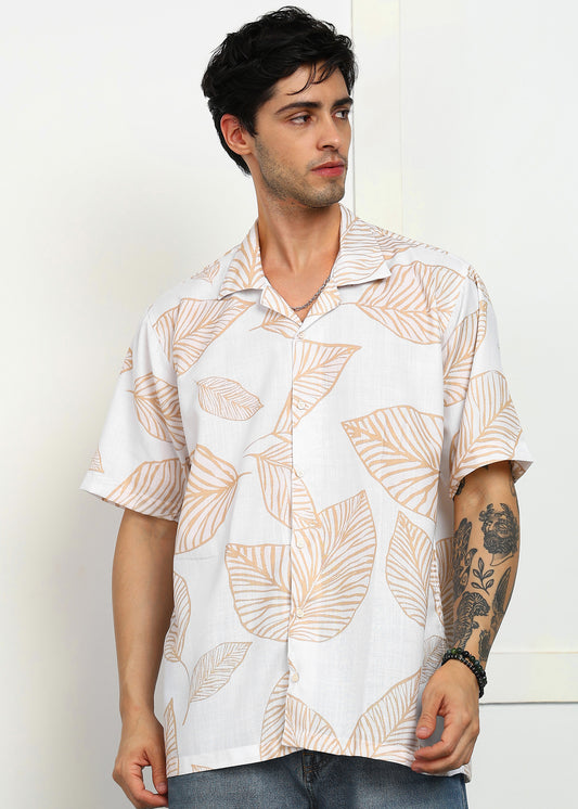 Classic White Cuban Collar Shirt – Effortless Everyday Style