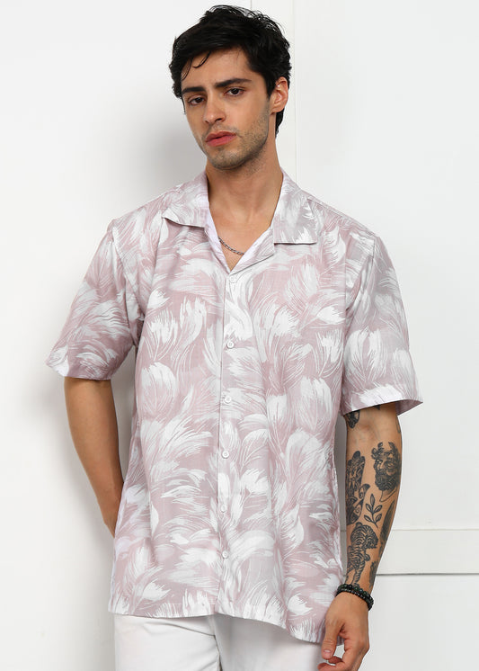 Cream Printed Cuban Collar Shirt – Cool, Classy & Comfortable