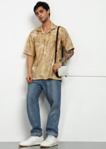 Yellow Printed Cuban Collar Shirt – Vibrant, Breezy & Trendy