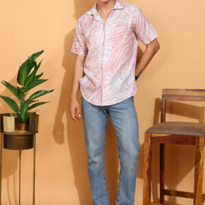 Baby Pink Printed Cotton Shirt – Soft, Stylish & Breezy
